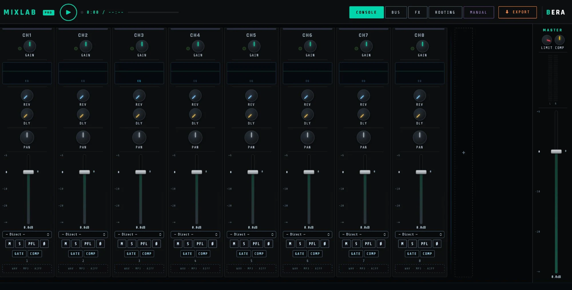 MixLab PRO — Simulador de console BERA